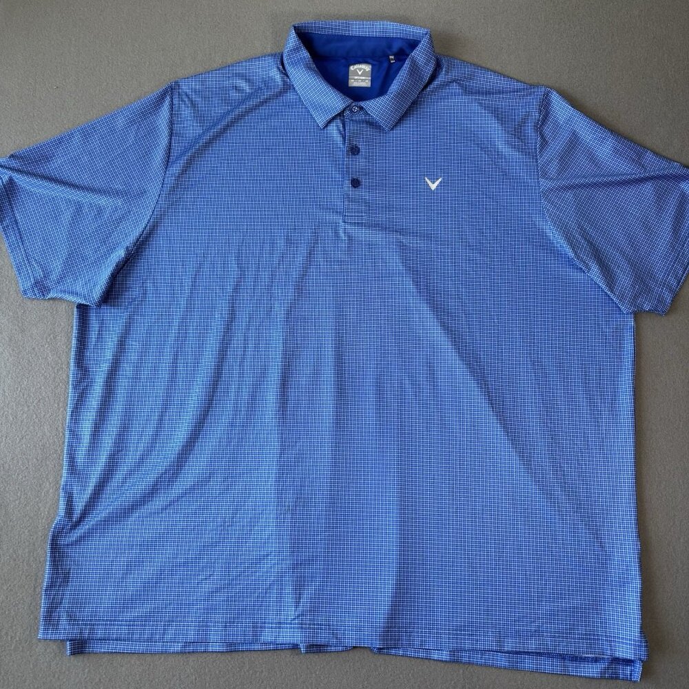 Callaway shirt Mens 4XL Blue Short Sleeve Opti Dri‎ Polo Performance Golf